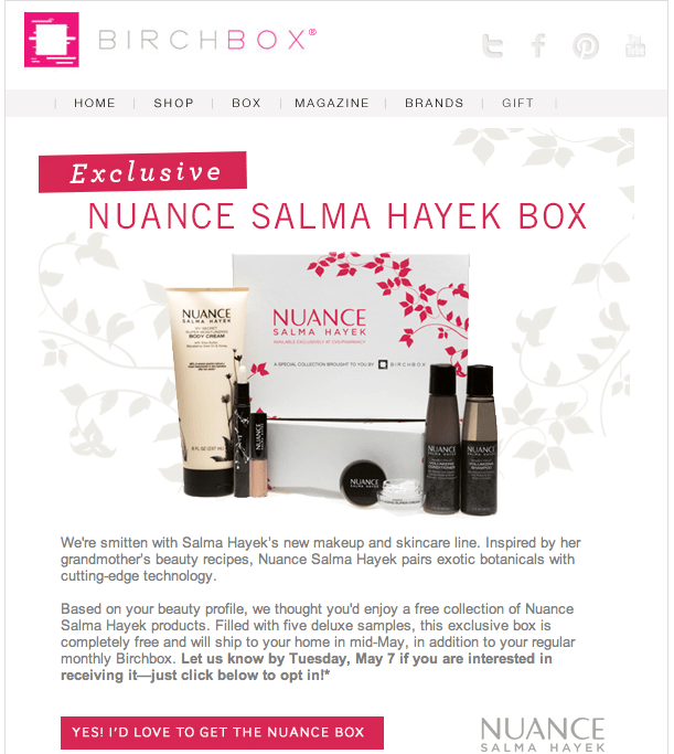 Nuance Salma Hayek Collection Birchbox Subscription Box Ramblings