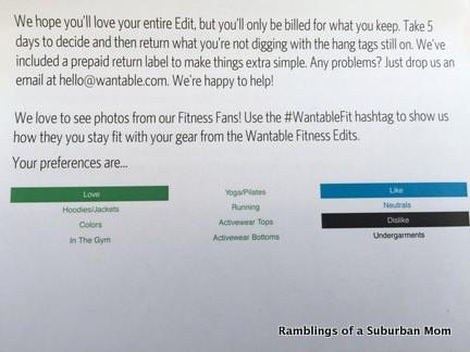 Wantable Fitness Edit February 2015 Subscription Box Review