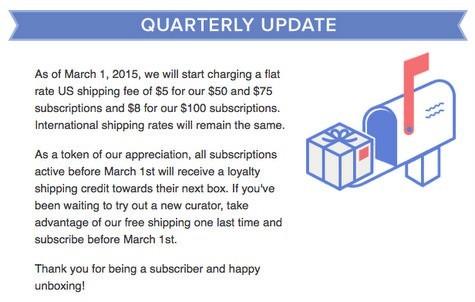 Quarterly Co. Shipping Update