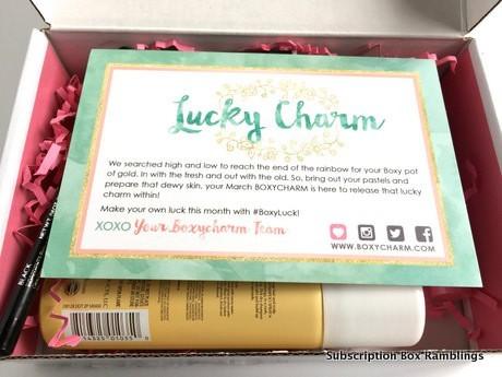 BOXYCHARM March 2015 Subscription Box Review - "Lucky Charm"