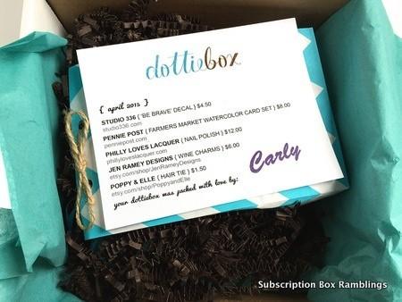 Dottiebox April 2015 Subscription Box Review