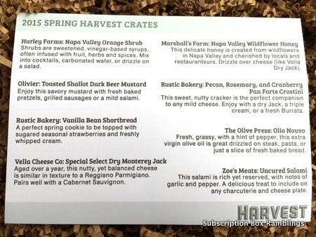 Harvest Crates Spring 2015 Subscription Box Review