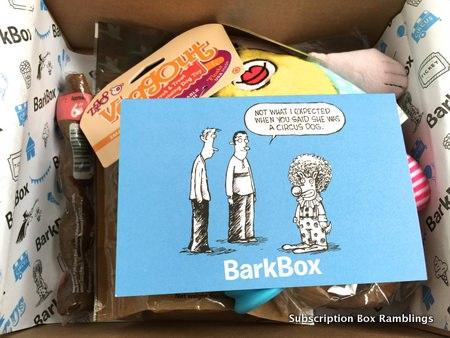 BarkBox July 2015 Subscription Box Review - "Circus" + Coupon Code