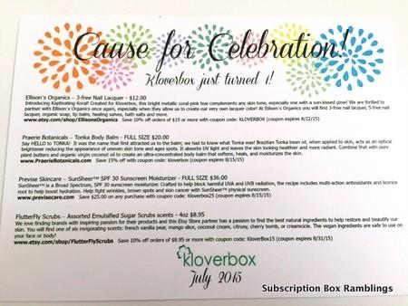 Kloverbox July 2015 Subscription Box Review + Coupon Code
