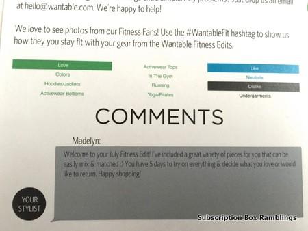 Wantable Fitness Edit July 2015 Subscription Box Review