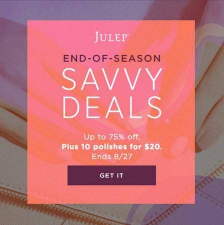 Julep End-of-Season Sale + Free Gift With Purchase