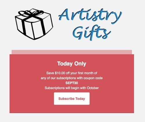 Artistry Gifts $10 Off Coupon Code - Today ONLY
