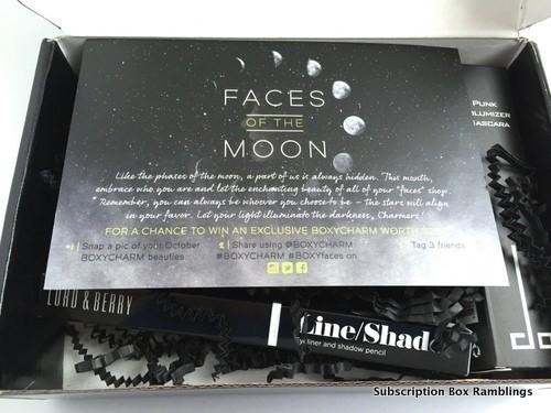 BOXYCHARM October 2015 Subscription Box Review - "Faces of the Moon"