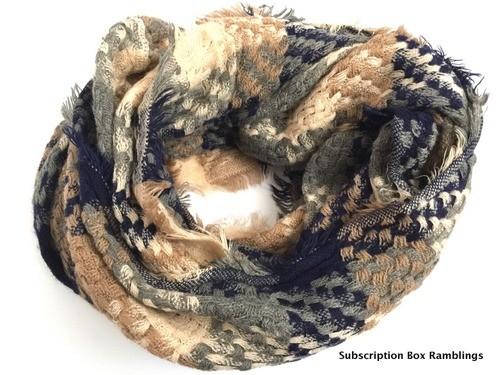 Look by M Checkered Woven Infinity Scarf