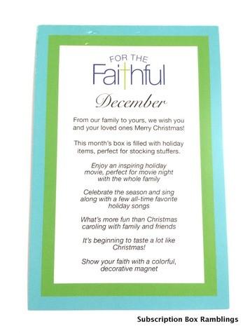 For the Faithful December 2015 Subscription Box Review