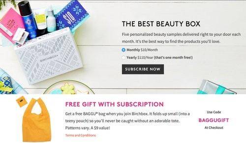 Birchbox Free Baggu Bag with New Subscription Purchase!