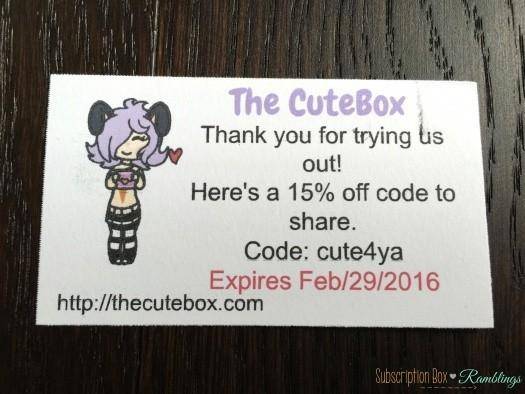 The Cute Box February 2016 Subscription Box Review