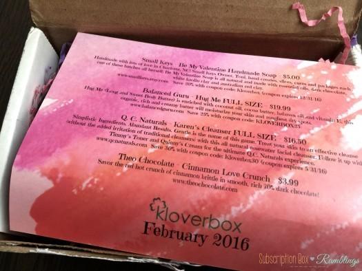 Kloverbox February 2016 Subscription Box Review + Coupon Code