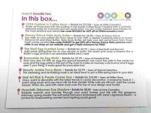 The Boodle Box (Two) March 2016 Subscription Box Review