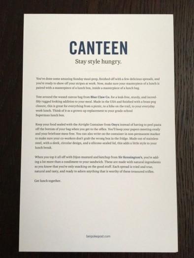 Bespoke Post March 2016 Subscription Box Review - "Canteen"