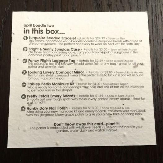 The Boodle Box (Two) April 2016 Subscription Box Review