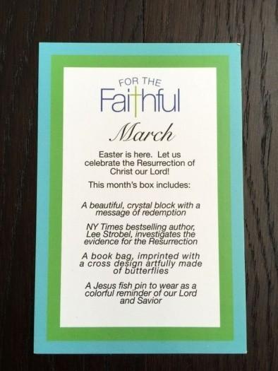 For the Faithful March 2016 Subscription Box Review