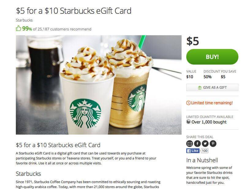 groupon starbucks gift card