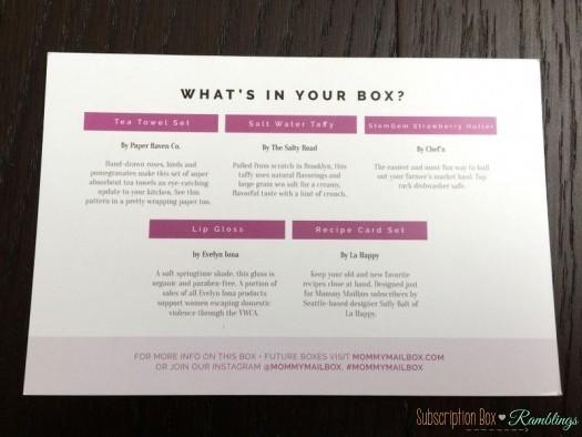 Mommy Mailbox April 2016 Subscription Box Review