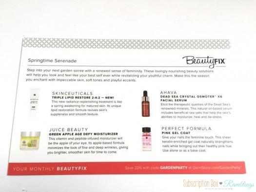 BeautyFIX April 2016 Subscription Box Review