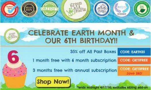 Green Kid Crafts Earth Month & Birthday Coupon Codes!