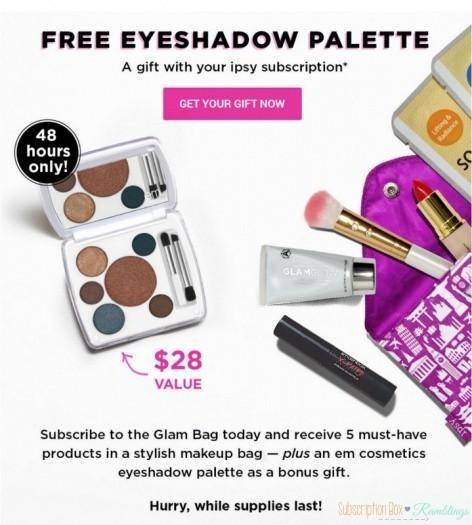 ipsy Free Eyeshadow Palette with New Subscription