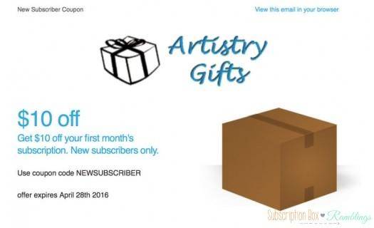 Artistry Gifts $10 Off Subscriptions