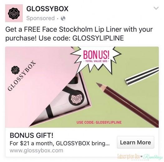 GLOSSY BOX Free Smashbox Lip Liner with New Subscription