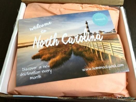 Hammock Pack May 2016 Subscription Box Review - "North Carolina"