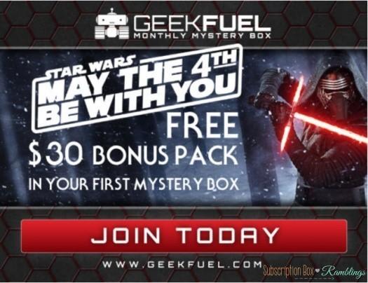 Geek Fuel Star Wars Bonus Pack with New Subscription!