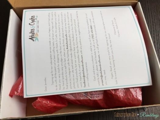 Adults & Crafts June 2016 Subscription Box Review