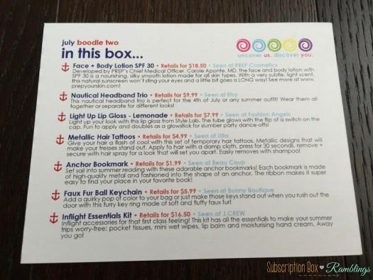 The Boodle Box (Two) July 2016 Subscription Box Review