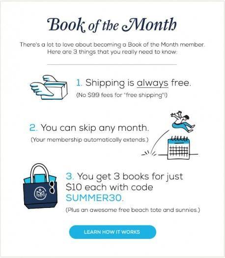 Book of the Month - Free Tote Bag + Sunglasses + 30% Off 3-Month Subscription!