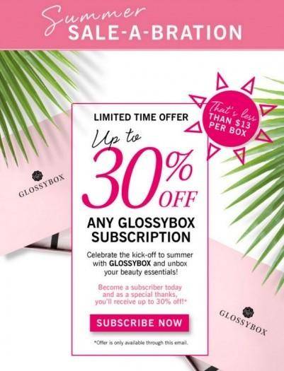 GLOSSYBOX - Save 30% off ANY Length Subscription