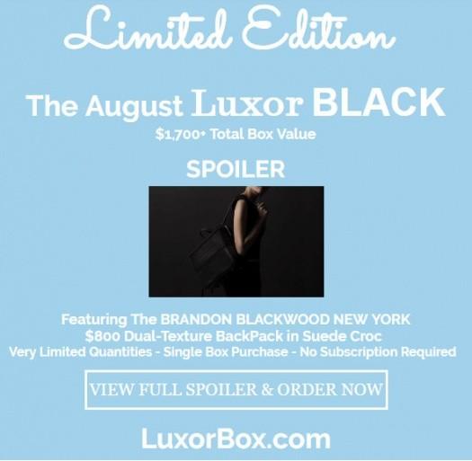 New August Luxor BLACK Limited Edition Box + Spoilers!