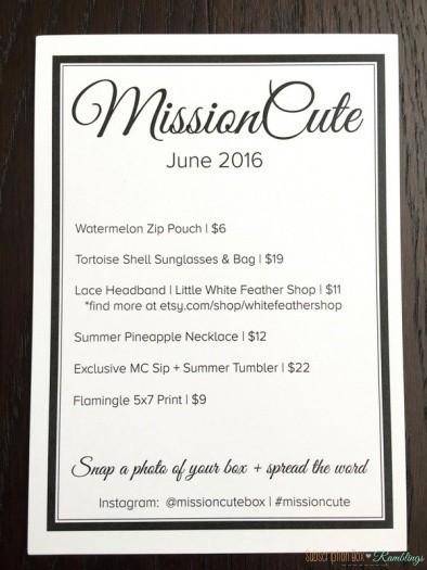 Mission Cute June 2016 Subscription Box Review