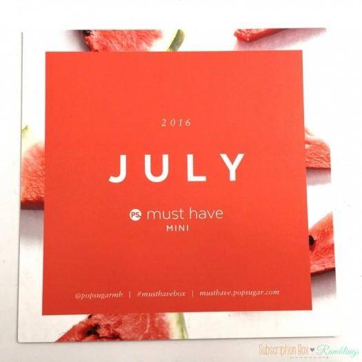 POPSUGAR July 2016 Mini Must Have Box Review