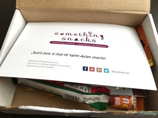 Something Snacks July 2016 Subscription Box Review