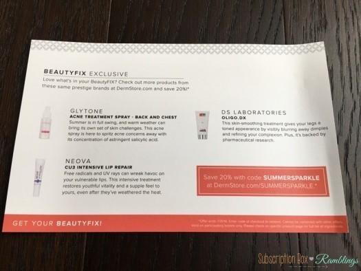 BeautyFIX July 2016 Subscription Box Review