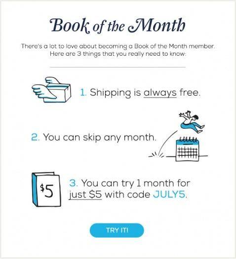 Book of the Month - First Month for $5 Offer!