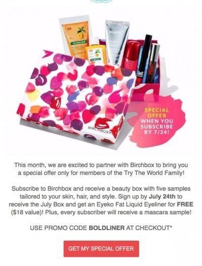 Birchbox FREE Eyeko Fat Liquid Eyeliner with New Subscriptions!