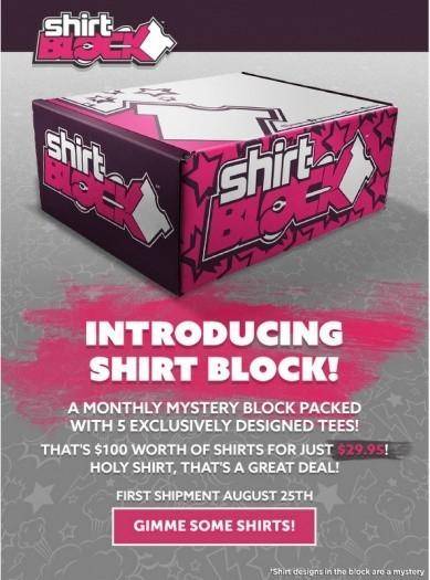 Shirt Block - New Block from the Nerd Block Family!