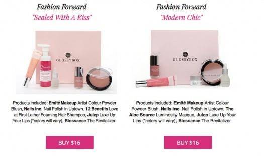 GLOSSYBOX Past Box Sale - One Box $16, Buy 2 or More for just $14.50/each!