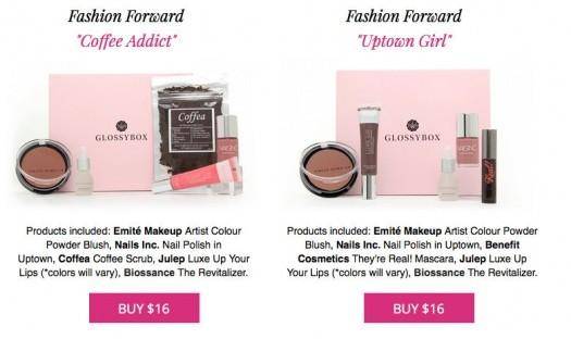 GLOSSYBOX Past Box Sale - One Box $16, Buy 2 or More for just $14.50/each!