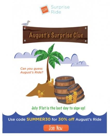 Surprise Ride August 2016 Theme + Coupon Code!