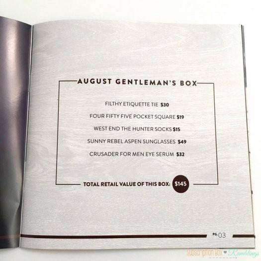 Gentleman's Box August 2016 Subscription Box Review