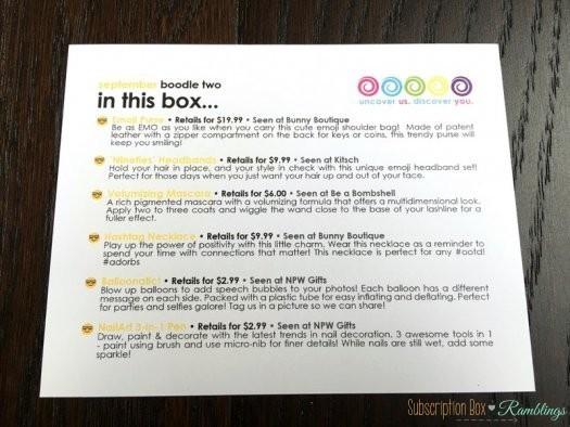 The Boodle Box (Two) September 2016 Subscription Box Review
