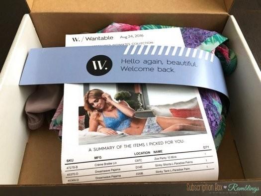 Wantable Intimates September 2016 Subscription Box Review