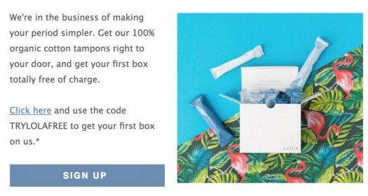 LOLA Flash Sale - First Box FREE 