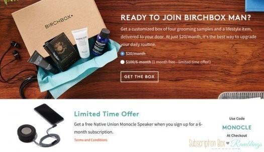 Read more about the article Birchbox Man – Free Native Union Monocle Speaker with 6-Month Subscription